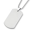 Tungsten Carbide Dog Tag (2.0in) on 24" Steel Bead Chain