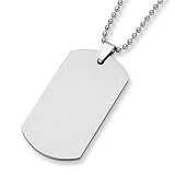 Tungsten Carbide Dog Tag (2.0in) on 24 Steel Bead Chain