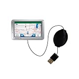 Retractable USB Cable for the Garmin Nuvi 750 with Power Hot Sync and Charge capabilities - Gomadic Brand w/ TipExchange Technology