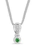 18k White Gold or Yellow Gold Emerald and Diamond Pendant (1/7 ct. tw.)