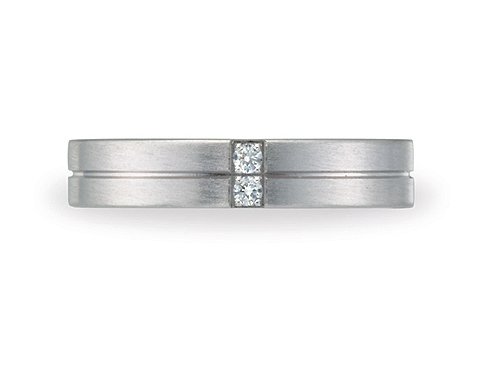0.04 cts 4mm Comfort Fit Diamond Wedding Band - 14kt White or Yellow Gold