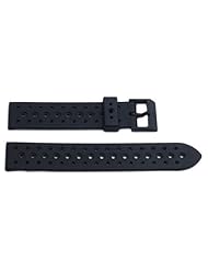Genuine Synthetic Rubber Black Regular 19mm Watch Band by Swiss Army