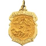St. Michael Patron Saint of Policemen 14kt Gold Medal - B0002CWSII