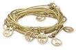 AWESOME ZAD Gold Corded Peace Charms on a LONG 80 Cord! Wear as a Bracelet, Belt, Necklace, Anklet etc
