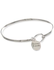 Sterling Silver "Sisters Are Forever Friends" Catch Bangle Bracelet