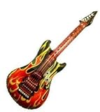 Aufblasbare Gitarre mit Flammen, PVC, rot
