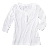 Cherokee® Girls' 3/4-Sleeve Button Up Tee - White S(6-6X)