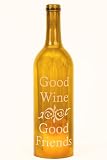 Wine Bottle Hurricane Lantern: Good Wine~Good Friends