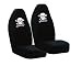 Set of 2 Universal Fit High Back Front Bucket Seat Cover With Embroider Logo - White ...