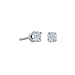 14k White Gold Round Aquamarine Screw-back Stud