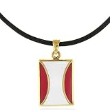 Sterling Silver Mother Of Pearl Square Pendant w/ 17 Leather Cord