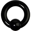 2 Gauge Black Acrylic Ball Captive Ring