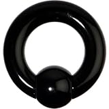 2 Gauge Black Acrylic Ball Captive Ring