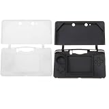 GTMax Clear Silicone Skin Rubber Soft Case + Black Silicone Skin Rubber Soft Case for Nintendo 3DS