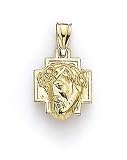 14k Small Christ Head Pendant