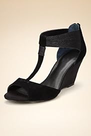 Autograph Wide Fit T-Bar Cuff Wedge Shoes with Insolia®