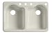 KOHLER K-5818-4-96 Hartland Self-Rimming Kitchen Sink with Four-Hole Faucet Drilling, Biscuit