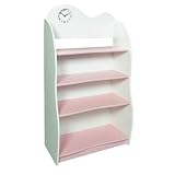 Gift Mark Four Tier Bookcase with Clock, Pink