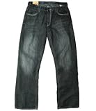 Brave Soul bootcut gewaschen schwarz jean, herren, Größe 34W 32L