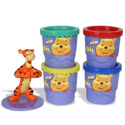 Disney Artist Dough: Four Cans with Tigger Figure Stamper by Character Direct, LTD