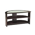 Espresso with Frosted Glass Top 42" Half Moon TV Stand with Glass