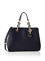 Michael Kors Bolso asa de mano Cynthia Md Satchel (Azul Marino)