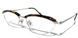 8031 Silver & Tortoise Shell Brown SMALL Oval Horn Rim Cat Eye KOURE EYEGLASSES / Includes Box with Cleaning Cloth and Lens Size Fitter / Men and Womens Glasses Eyeglass Frames