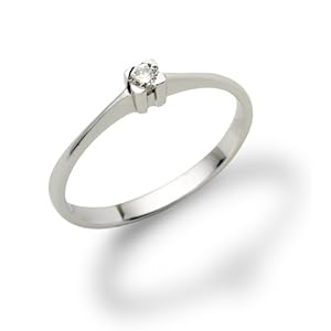 Miore 18 Karat (750) Weisgold 54 (17,2) Damenring, mit 1 (0,07 cts) Diamant M0599WO