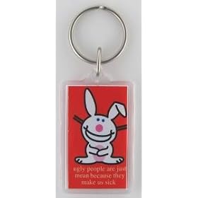 it's happy bunny 'Ugly People Are Just Mean Because They Make Us Sick' Lucite Key Chain