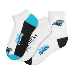 Buy For Bare Feet Carolina Panthers Mens Socks- 3 Pack - Carolina Panthers Large