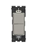 Leviton Renu Single Pole Combination Switch RE634-WS, 15A-120/277VAC, in Wood Smoke
