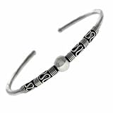 Sterling Silver Bali Beaded Cuff Bangle