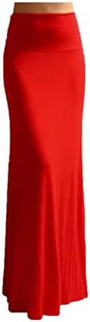 Skyyes Womens Rayon Modal Solid Flared Maxi Long Skirt HD-014