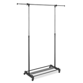 Whitmor Ebony Chrome Adjustable Garment Rack