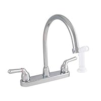 Exquisite Green Double Handle Kitchen Faucet, Chrome