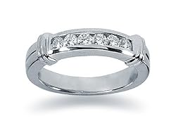 0.30 Channel Set Diamond Wedding band in 18k White Gold