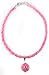 Sterling Silver Good Luck Charm Pink Leather title=