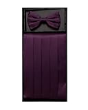 Plum Solid Cummerbund and Bow Tie Set