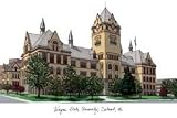 Wayne State University Lithograph 14x10 Limited Edition Unframed Lithograph