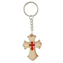 Wooden Cross Key Chain