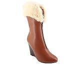 ZIPPER FUR TRIMMED WEDGE BOOT