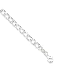 Sterling 20in Silver 5.3mm Half round Wire Curb Necklace Chain. Metal Wt- 24.1g