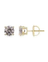 1.5 ct Solitaire Diamond Stud Earrings in Yellow Gold