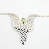 Celtic Angel Necklet set with Peridot