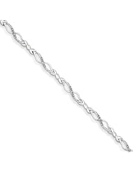 Genuine .925 Sterling Silver Diamond Bracelet 5.4 Grams . 100% Satisfaction Guaranteed.