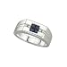 14K White Gold 0.09 ct. Diamond and 3/8 ct. Sapphire Men's Ring