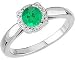 Most Popular Fine Cut Emerald & Diamond White Gold Ring for SALE(6,Platinum)