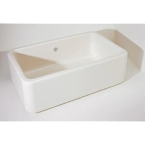 Rohl RC3018WH Shaws Original Single-Bowl Fireclay Apron Sink, White by Rohl
