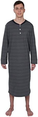 Comfort Knit Sleepwear Mens 100% Cotton Knit Nightshirt Sleep Shirt