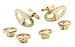 Yellow gold plated mask cufflinks and shirt studs formal set with presentation box. Made in the U.S.A